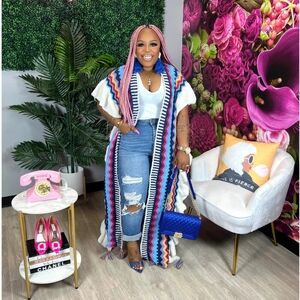 Multi-Colored Sleeveless Shawl